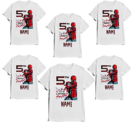 Spider Birthday Boy Spider Shirt Family Matching Tees Superhero Shirts Super-hero Custom tee