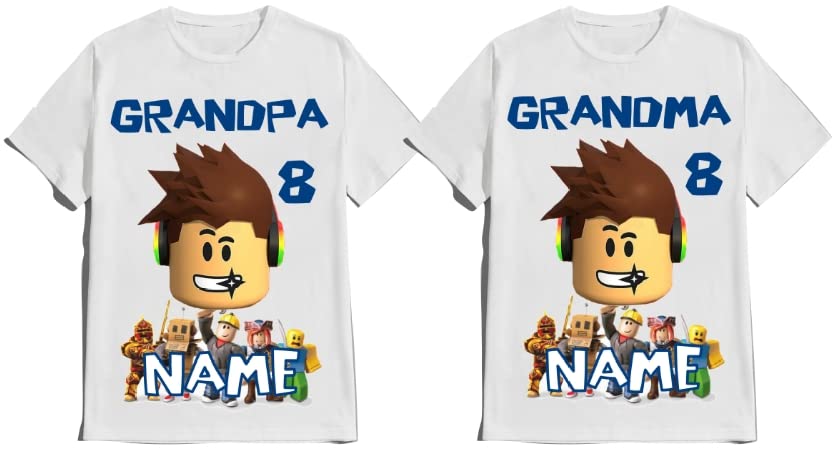 Birthday T-shirt Boy Robolox Family Matching Custom Shirts Name Age Gaming