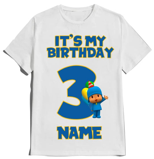 Pocoya Birthday Shirt Boy Girl Family T-shirts Matching Custom Tees