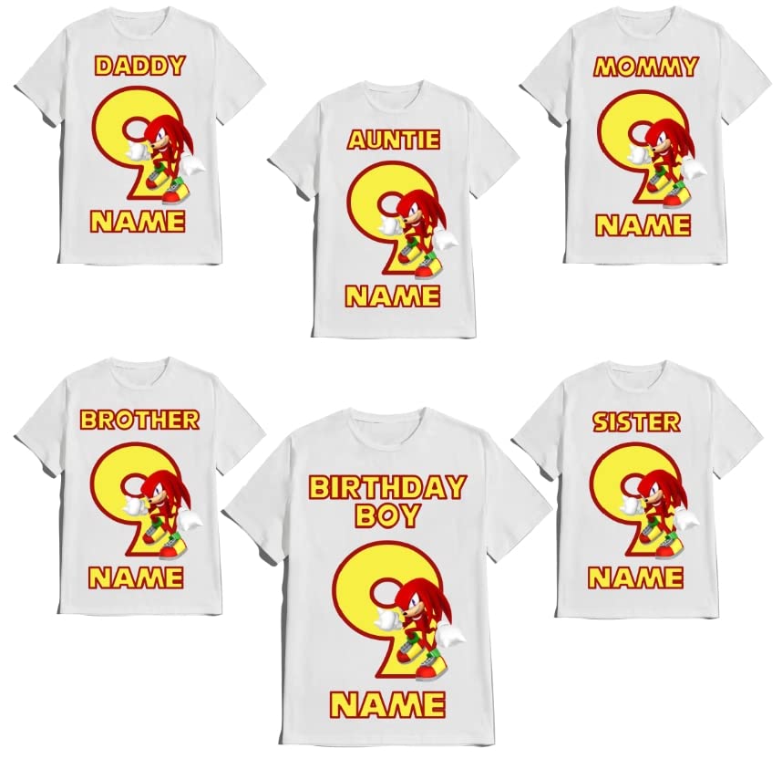 SuperHero sonic Birthday Boy Shirt Fast Blue Red Hedgehog T-shirt Birthday Boy/Girl Super Custom Family Matching Tees