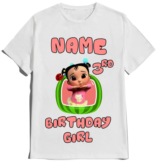Birthday Shirt Melon Boy Girl T-shirt Customize with Name and Age Family Matching Shirts Kids party