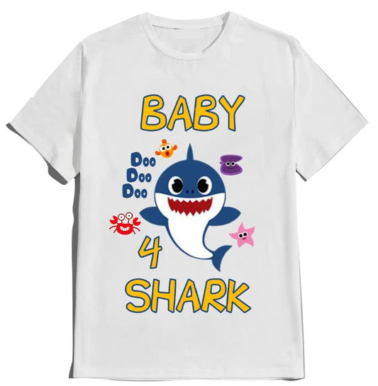 Baby Birthday Boy Girl Shark Shirt Family Matching Custom T-shirts Doodoodoo
