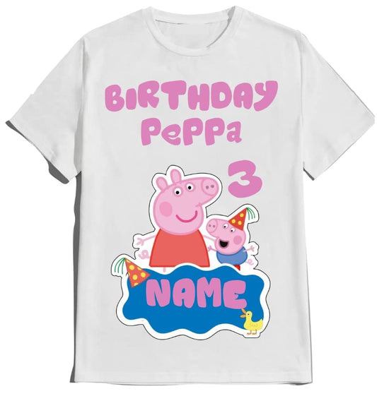 Birthday Boy Girl Piggy Shirt Matching Family Pepa Custom Tees Pig