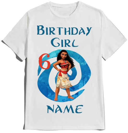 Moana Birthday Shirt Girl Cutome Family Matching T-shirts