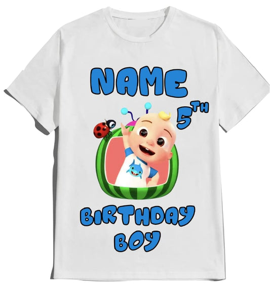 Birthday Shirt Melon Boy Girl Personalized with Name and Age Family Matching Shirts Kids party Custom