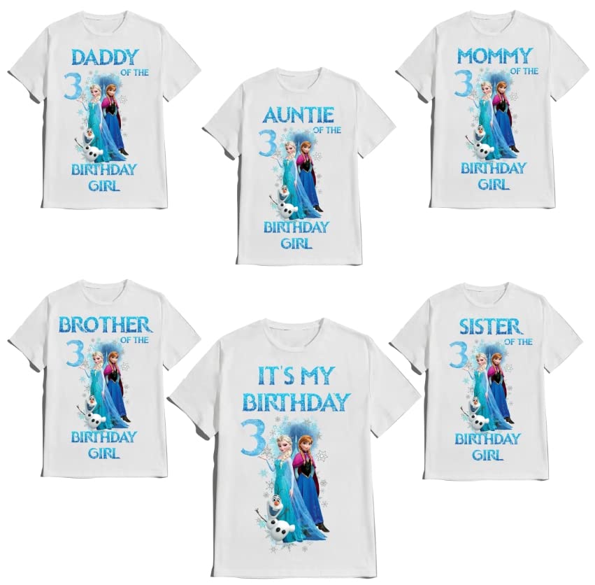 Princess Birthday Girl Shirt Elsa Custom Anna Family Olaf Matching T-shirts