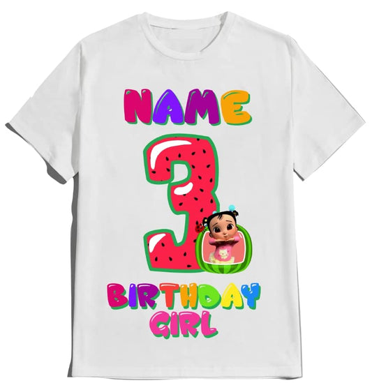 Birthday Shirt Melon Boy Girl T-shirt Family Matching Shirts Kids party Customize with Name and Age Tees