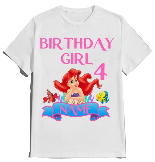 Mermaid Birthday Shirt Family Ariel Custom Family Matching Tees