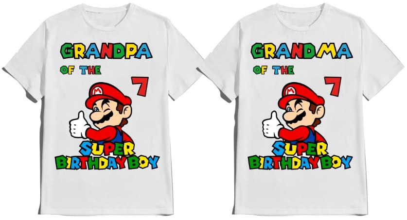 Super-Hero Shirt Birthday Mario t-Shirt Birthday Boy Custom Family Matching Tees Kids Party