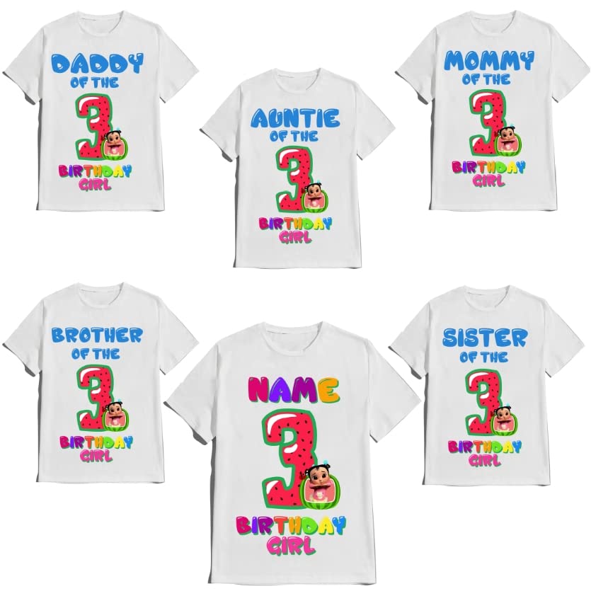 Birthday Shirt Melon Boy Girl T-shirt Family Matching Shirts Kids party Customize with Name and Age Tees