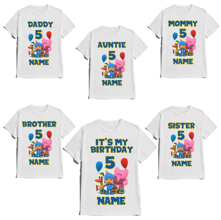 Pocoya Birthday Shirt Boy Girl Custom Family T-shirts Matching Tees