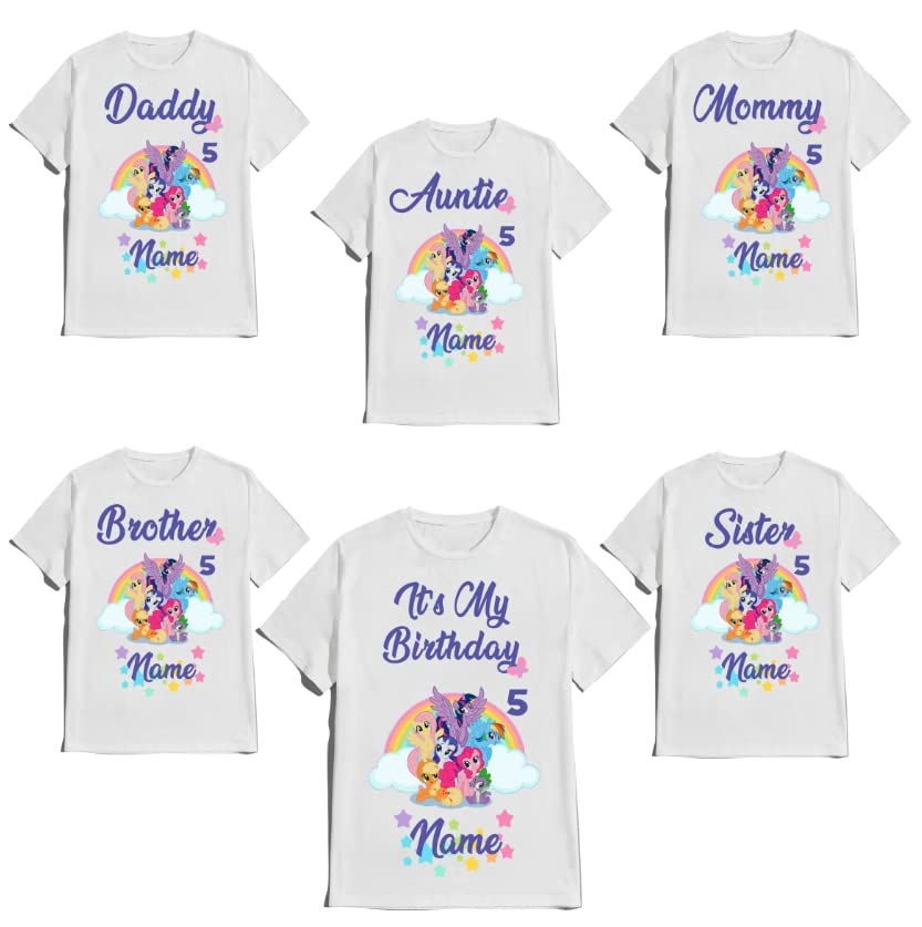 Birthday Girl Boy Shirt Pinky Tee Ponny Shirt Pie Tees Family Matching Pony Customize T-Shirts