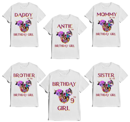 Encanto Girl Birthday Shirt Custom Name Age Matching Tee Family T-shirt