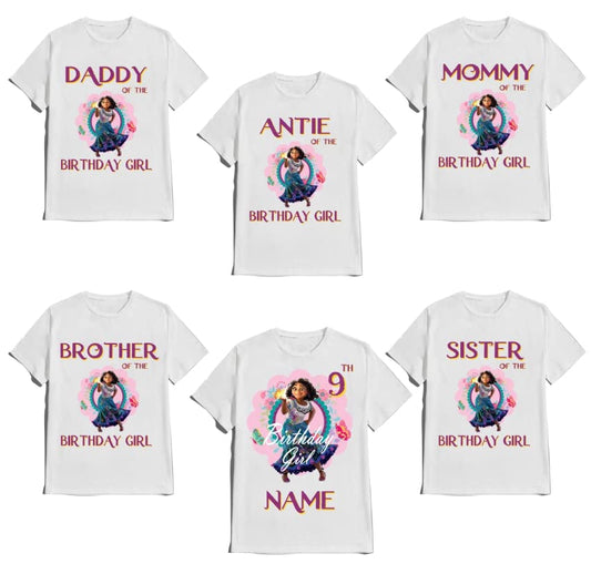 Encanto Shirt Birthday Girl Party Custom Name Age FAMILY matching shirts