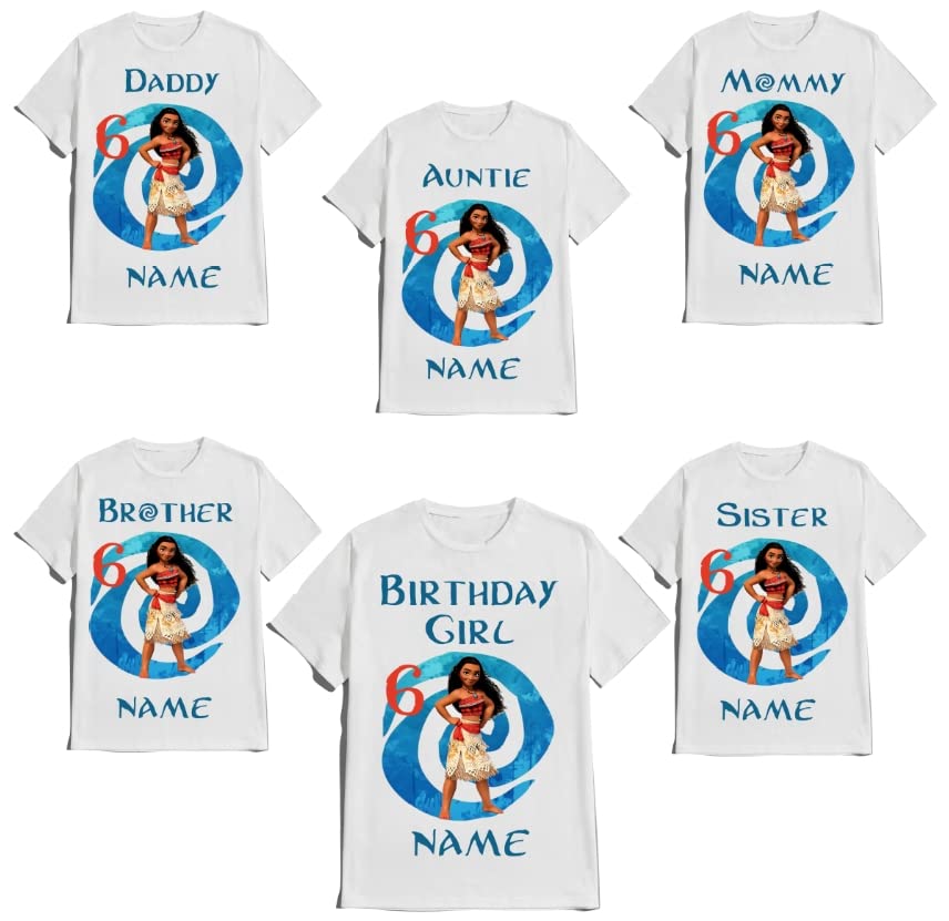 Moana Birthday Shirt Girl Cutome Family Matching T-shirts
