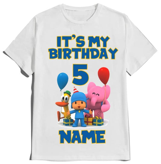 Pocoya Birthday Shirt Boy Girl Custom Family T-shirts Matching Tees