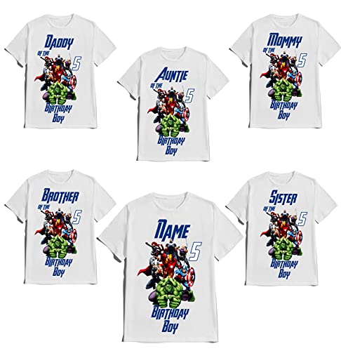 Avenger Birthday Boy Shirt Family Matching Super-Hero T-shirts Custom Super Hero Tees Kids