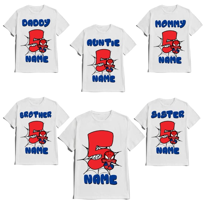 Spider Birthday Boy Spidy Spiderbaby Family Matching Tees Superhero