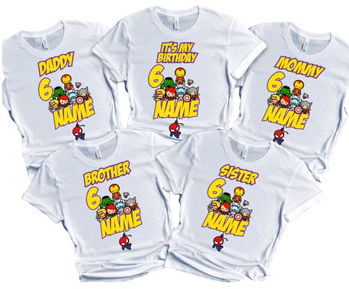 Avenger Birthday Boy BabyAvengers Shirt Customize Super Hero Tees Kids Party Family Matching Super-Hero T-shirts
