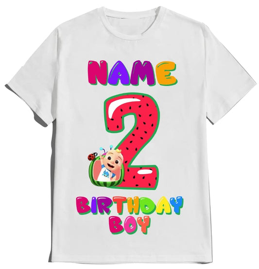 Birthday Shirt Melon Boy Girl T-shirt Family Matching Shirts Kids party Customize with Name and Age
