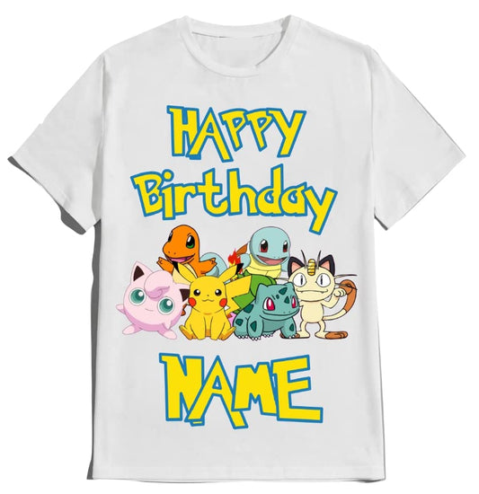 Boy T-shirt Birthday Family Custom Name Age Matching Shirts Gotta Catch Them All