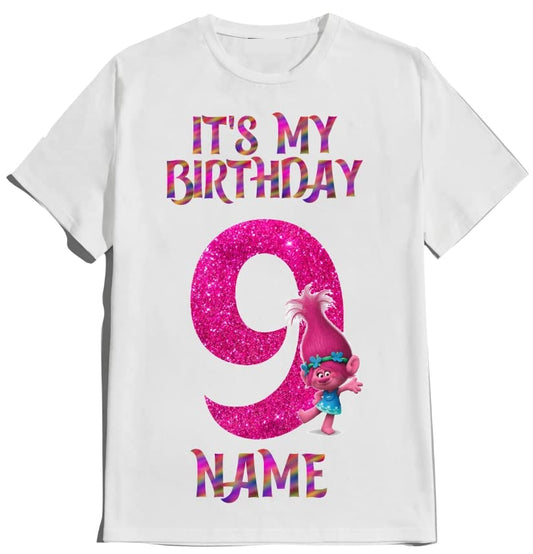 Birthday Shirt Colorful Gnomes Theme Boy Girl T-shirt Personalize with Name and Age Custom Tees Family Matching Shirts Kids party