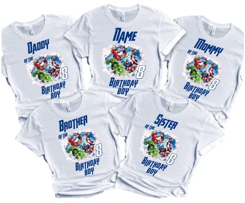 Avenger Birthday Boy Shirt Family Matching Super-Hero T-shirts Custom Super Hero Tees Kids Party