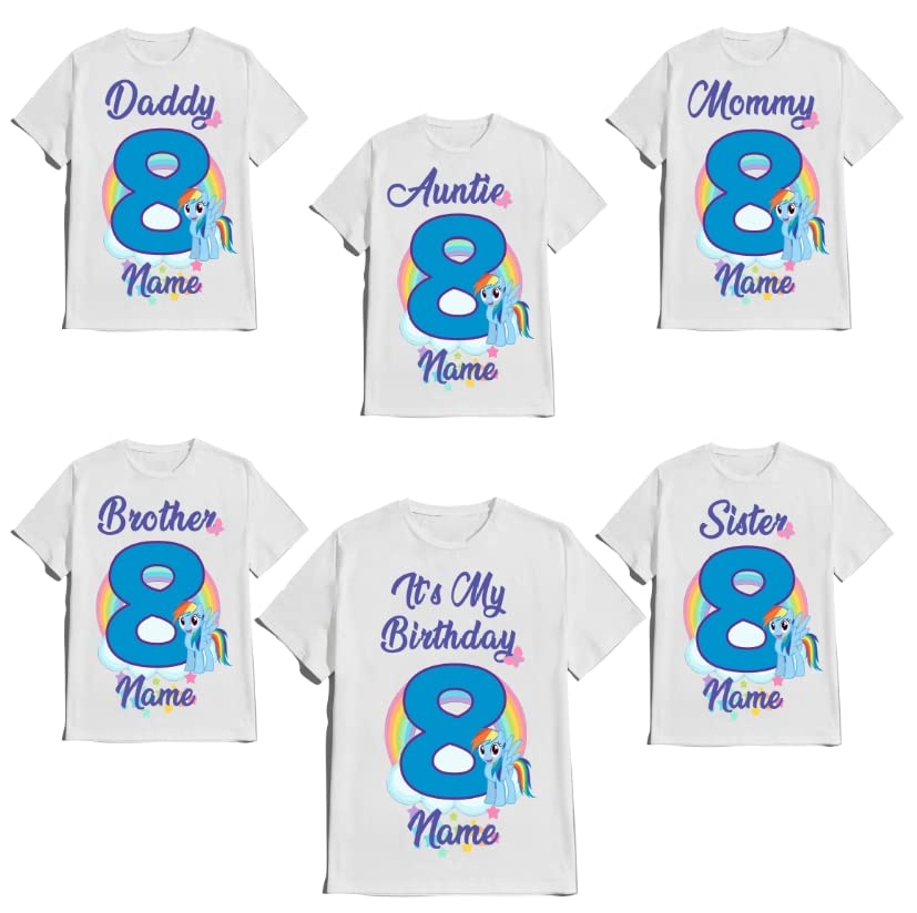 Birthday Ponny Girl Pinky Shirt Pie Tees Family Matching Pony Customize T-Shirts