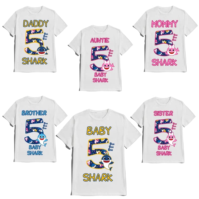 Birthday Baby Boy Girl Shark Shirt Family Matching Custom T-shirts Doodoodoo