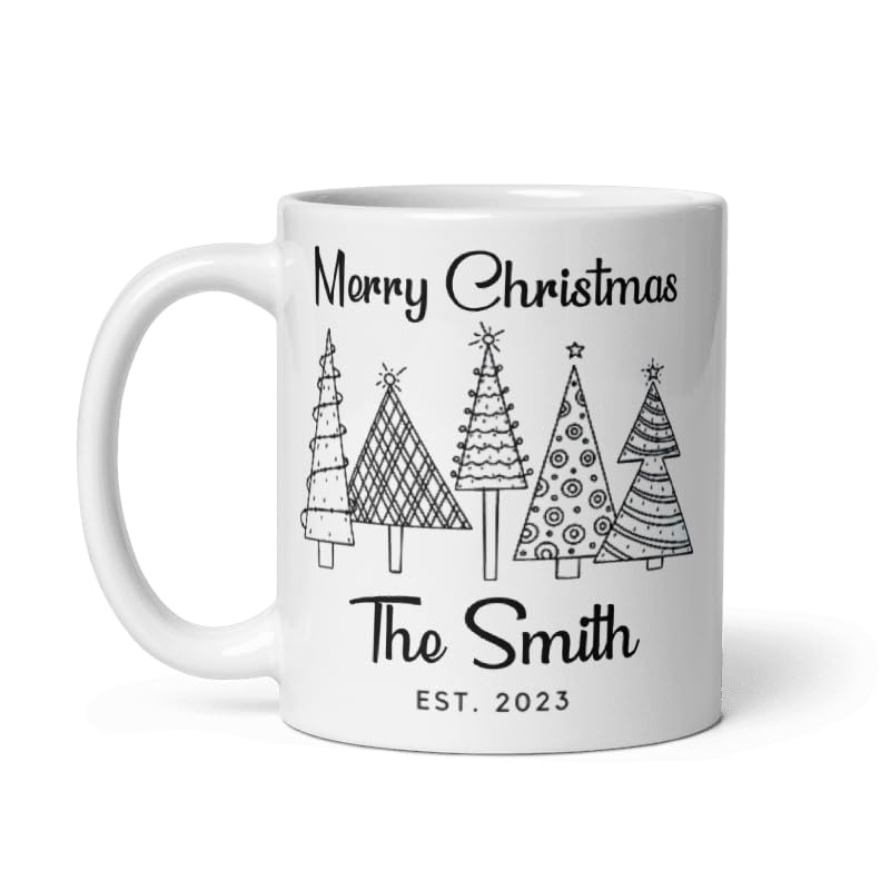 Custom Matching Coffee Mug Gifts Personalized Christmas Design Ceramic Mugs with Name And Photo Customized Xmas Cups Gifts for Holiday All Family Gathering Tea Cup White Coffee Mug 11oz