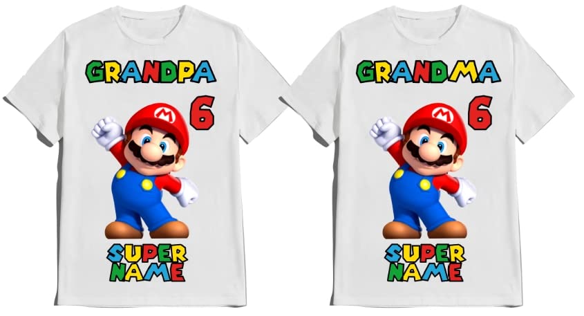 Superhero Mario Shirt Super Birthday Boy Matching Family Custom T-shirts Kids Party