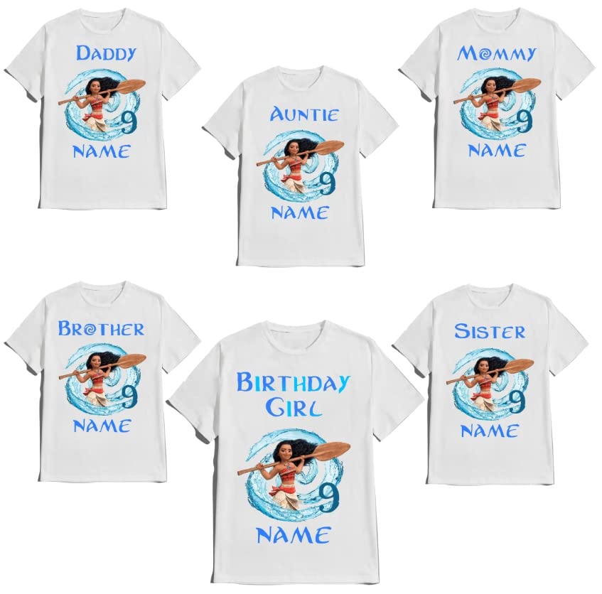 Moana Birthday Shirt Girl Family Matching Tees