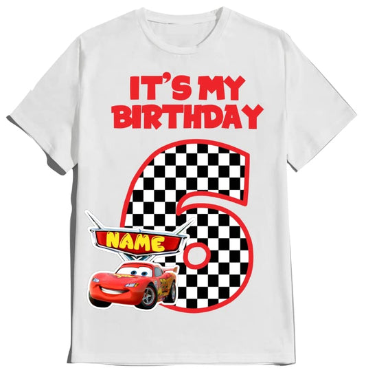 Birthday Shirt Car Boy Girl T-shirt Family Matching Shirts Kids party Personalize with Name and Age Custom Tees