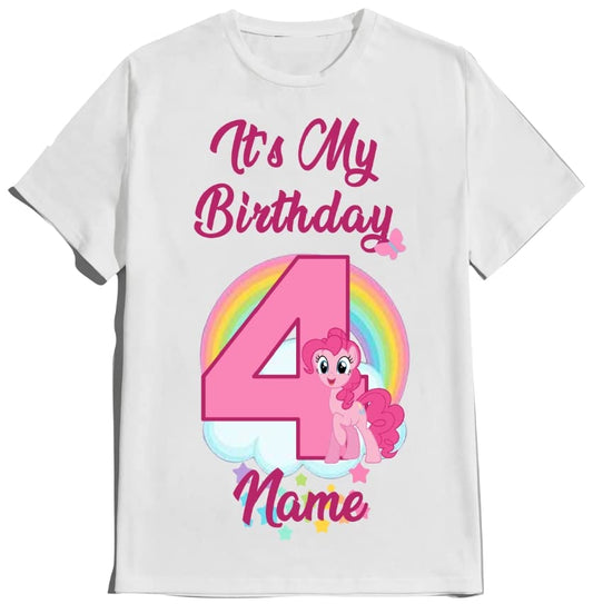 Birthday Pinky Girl Shirt Customize Pie Tees Family Matching Pony T-Shirts