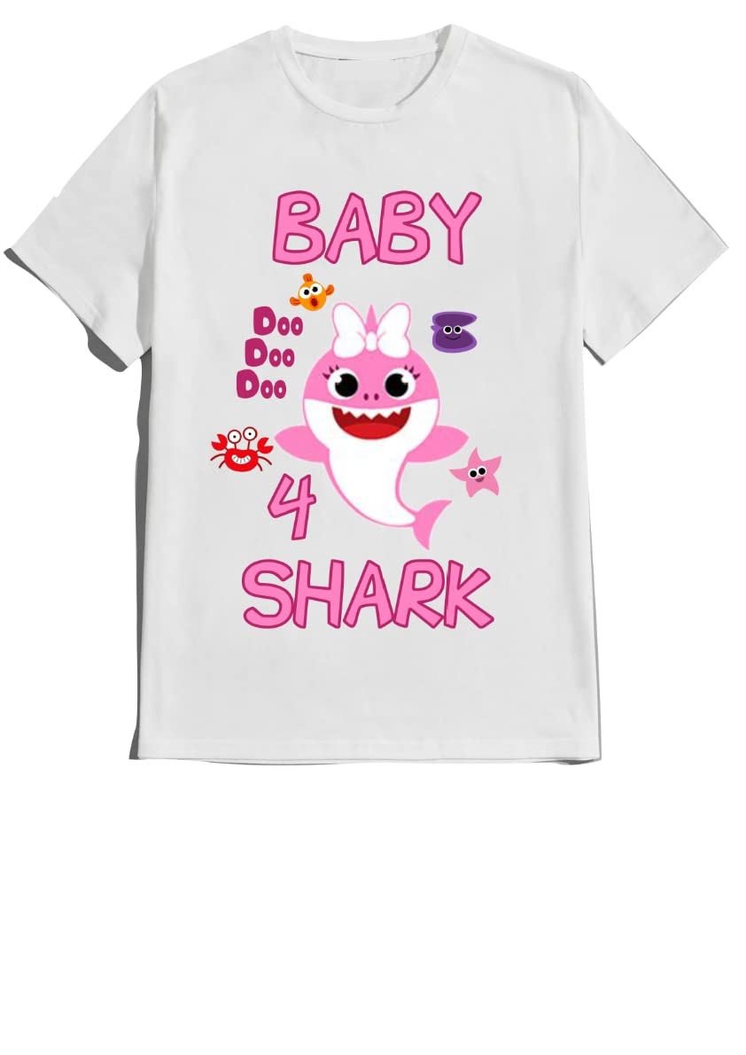Baby Birthday Boy Girl Shark Shirt Family Matching Custom T-shirts Doodoodoo