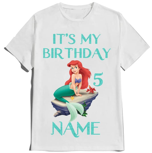 Mermaid Birthday Girl Shirt Family Custom Family Matching Ariel Tees