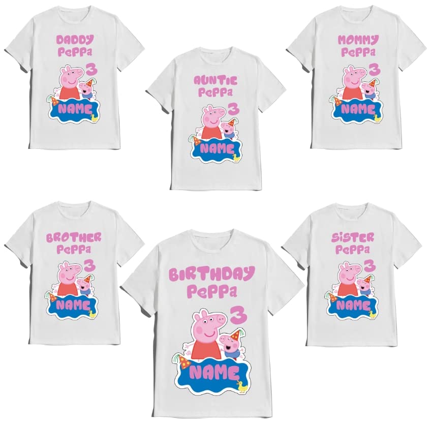 Birthday Boy Girl Piggy Shirt Matching Family Pepa Custom Tees Pig