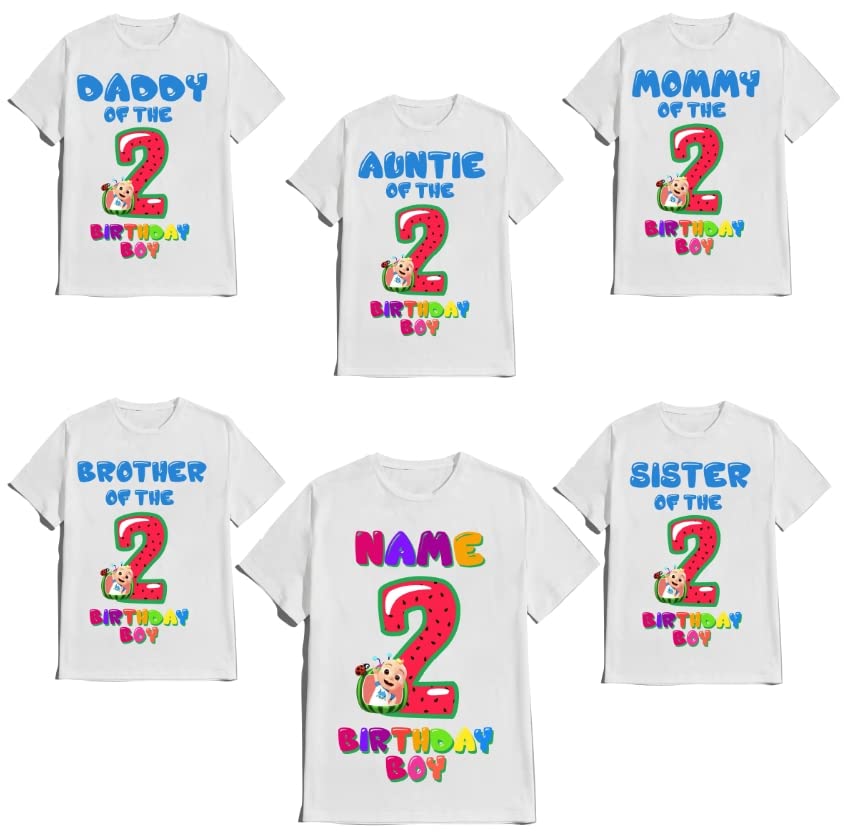 Birthday Shirt Melon Boy Girl T-shirt Family Matching Shirts Kids party Customize with Name and Age