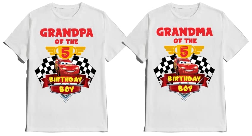 Birthday Shirt Car Boy Girl T-shirt Personalize with Name and Age Custom Tees Family Matching Shirts Kids party