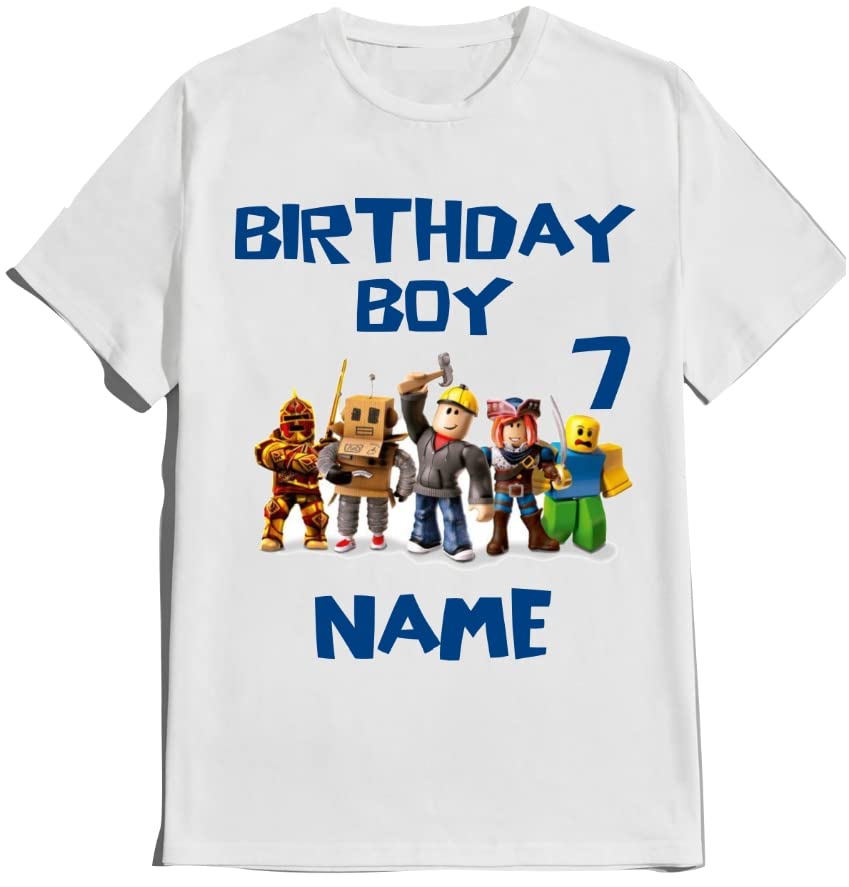 Birthday Robolox Shirt Boy Custom Nmae Age Family Matching T-shirts Gaming
