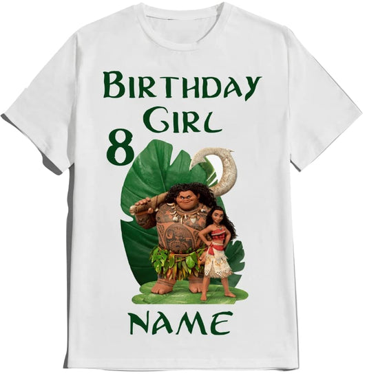 Moana Birthday T-Shirt Girl Family Matching Custom Tees