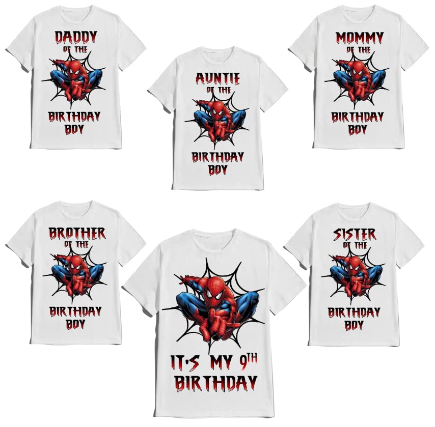 Spider Birthday Boy Spidy Spiderbaby Family Matching Tees Superhero T-shirt