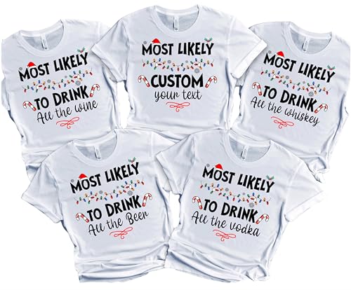 Christmas Matching Shirts For All The Family Custom Gift Holidays Christmas Eve White Tshirt All Sizes Kids And Adults Personalized Customize Name Shirt