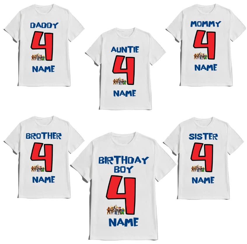 Birthday Boy Robolox Shirt Matching Family Customize Name Age