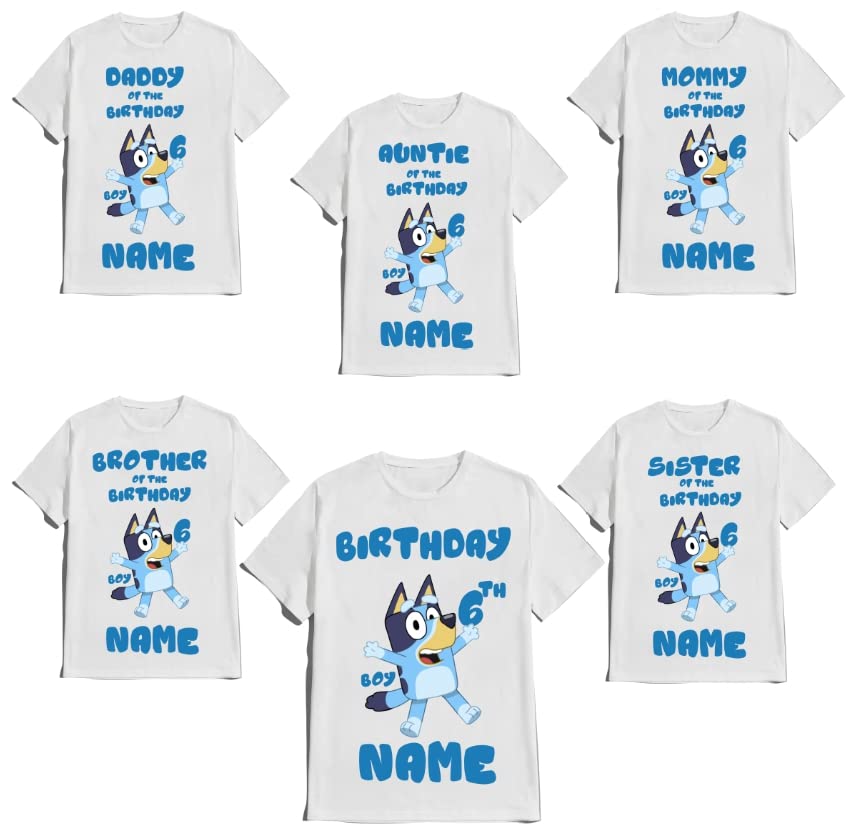 Blue Shirt Birthday Tees Matching Family Custom