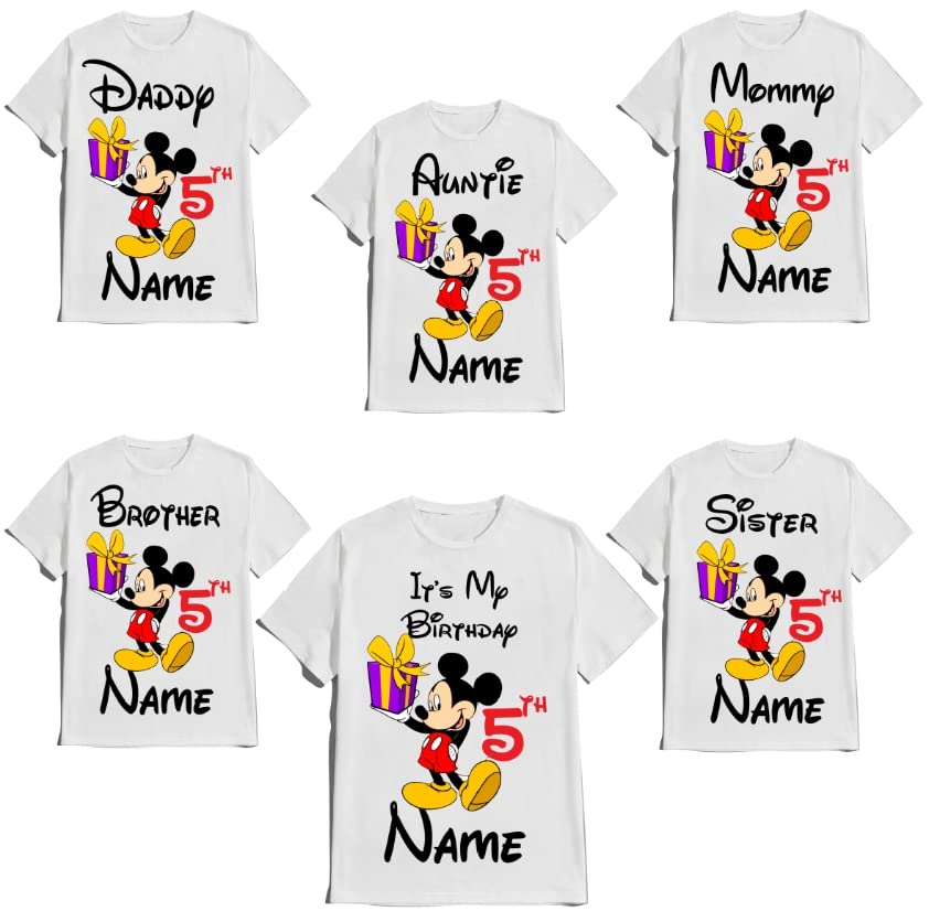 Matching Birthday Mouse Shirt Boy Girl Family Tees Customize Shirts Party