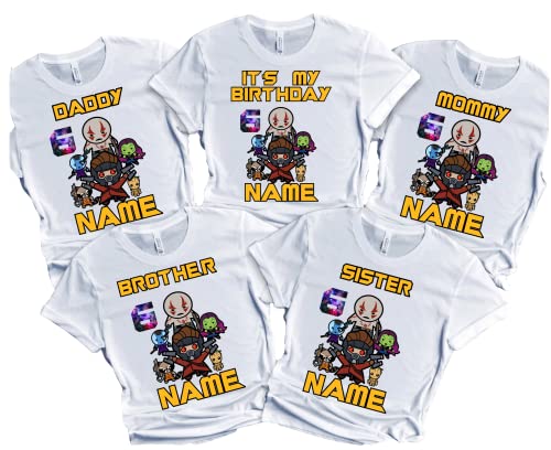 Guardians Birthday Shirt Galaxy Family Matching Super-Hero T-shirts Birthday Boy Custom Super Hero Tees Kids Party