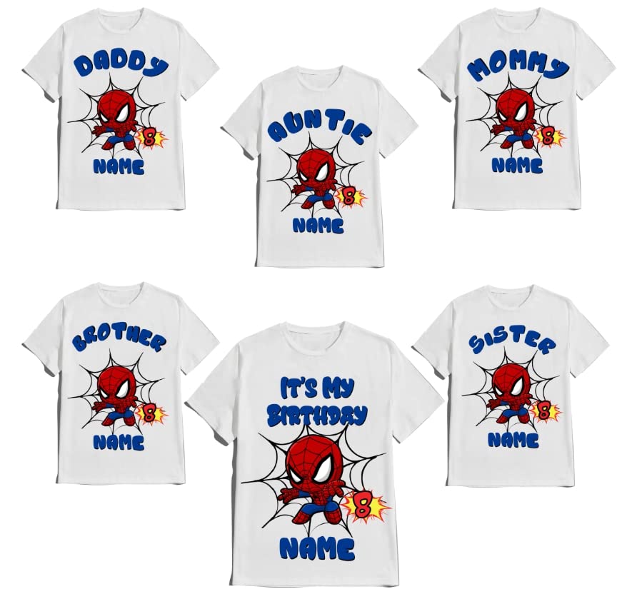 Spider Birthday Boy Spidy Spiderbaby Family Matching Tees Superhero Shirts