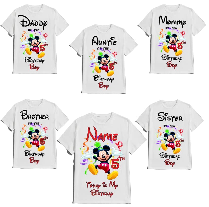 Birthday Shirt Matching Mouse Girl Boy Family Tees Customize T-Shirts