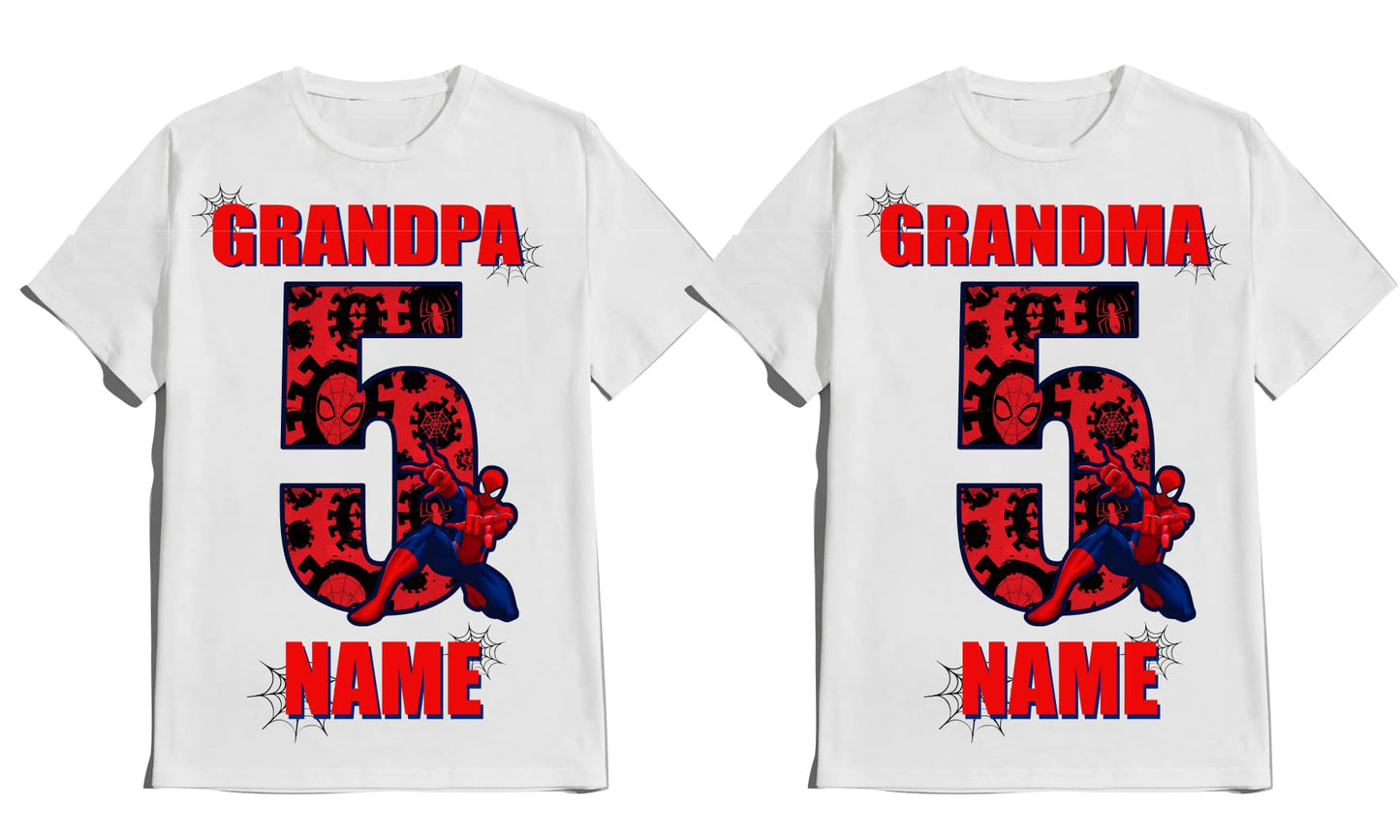 Birthday Shirt Spider Boy Family Matching Tees Superhero Shirts Super-hero